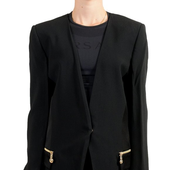 Versace Jeans Women's Black One Button Blazer US 8 IT 44 - Picture 1 of 7